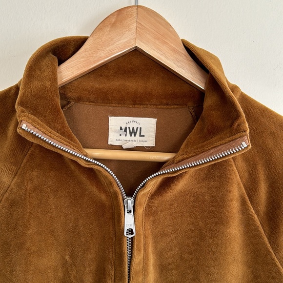 Madewell Mwl Velour Half-Zip Sweatshirt . - Picture 5 of 7